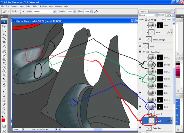 Creation of A mecha character...: Step 8